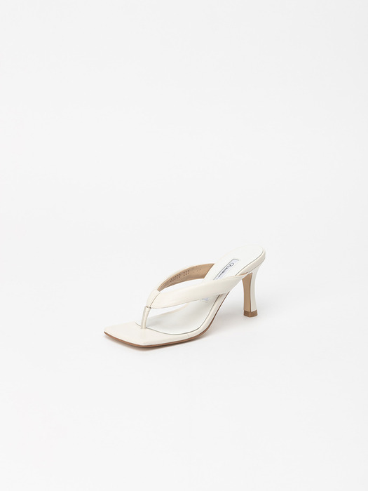 Plait Thong Mules in Milky White