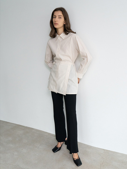 LAYERED COTTON SHIRT (IVORY)