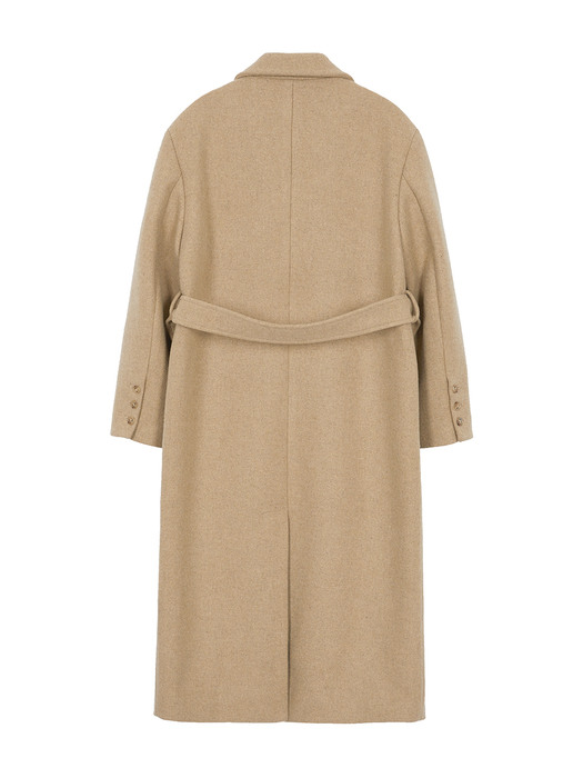 Wool Single Maxi Coat in Beige_VW0WH0210