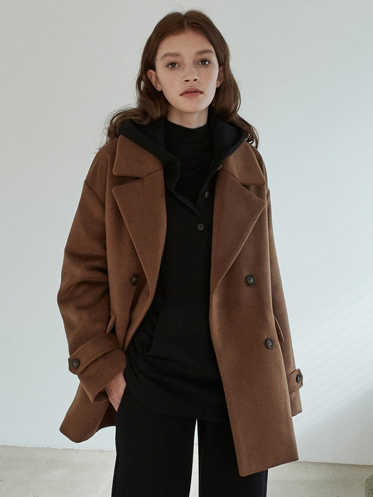 amr1168 overfit half coat (brown)