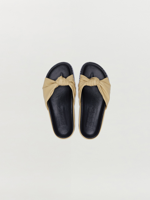 SOY Knotted Slide Sandal - Beige