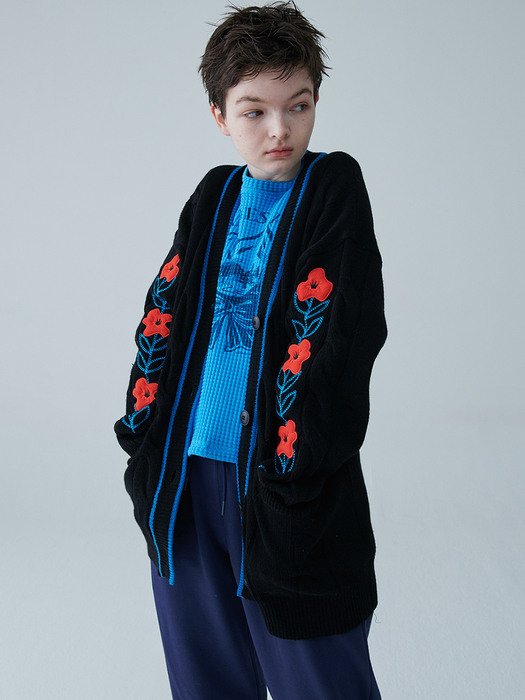 POPPY MIXED WOOL 가디건/블랙