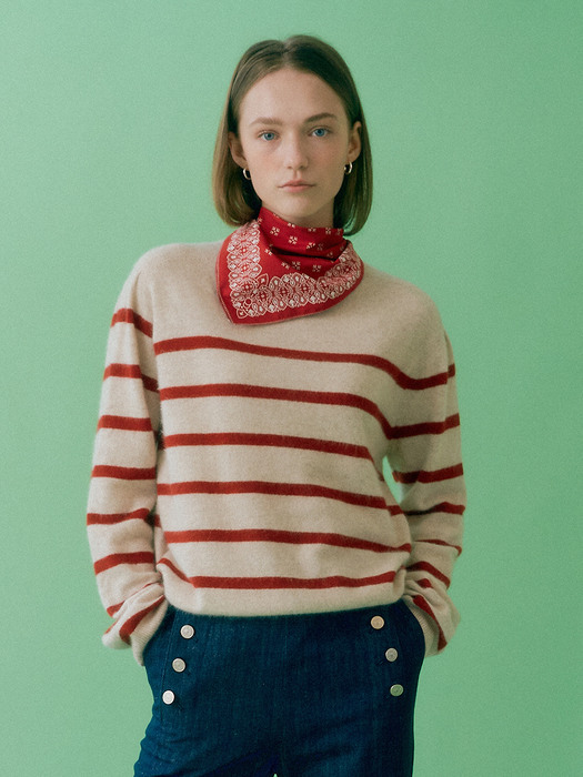 Classic Whole Garment Knit_Stripe Red