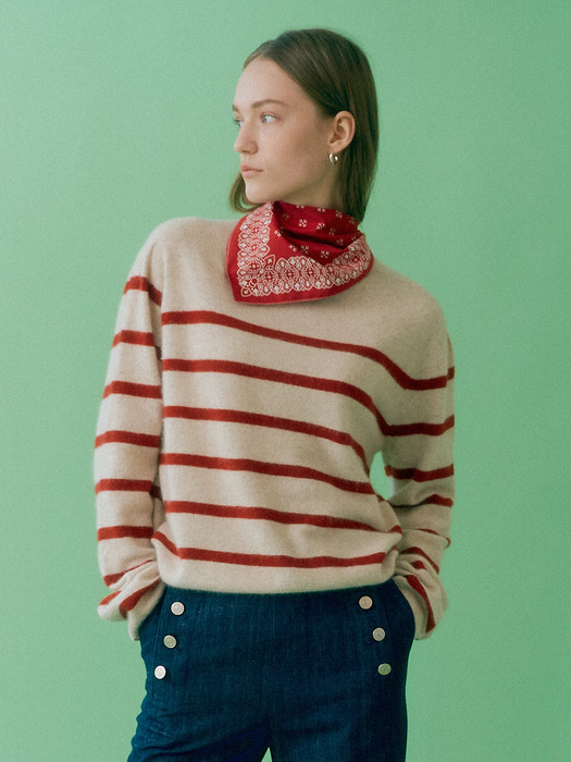 Classic Whole Garment Knit_Stripe Red