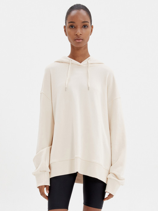 COTTON-JERSEY HOODED IVORY
