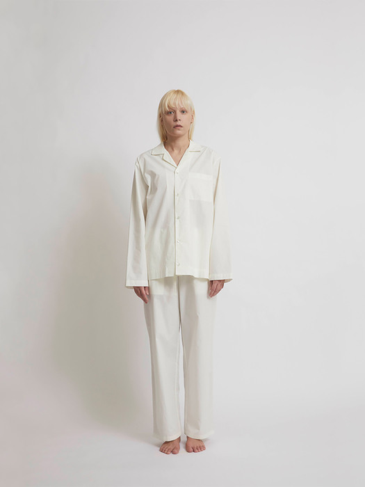 100% Cotton Pajamas for Unisex (CreamWhite)