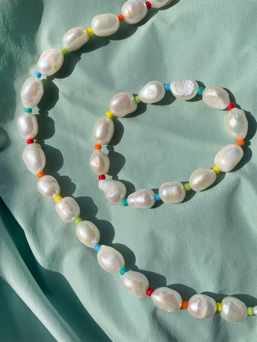 Rainbow Fresh Water Pearl Beads Bracelet