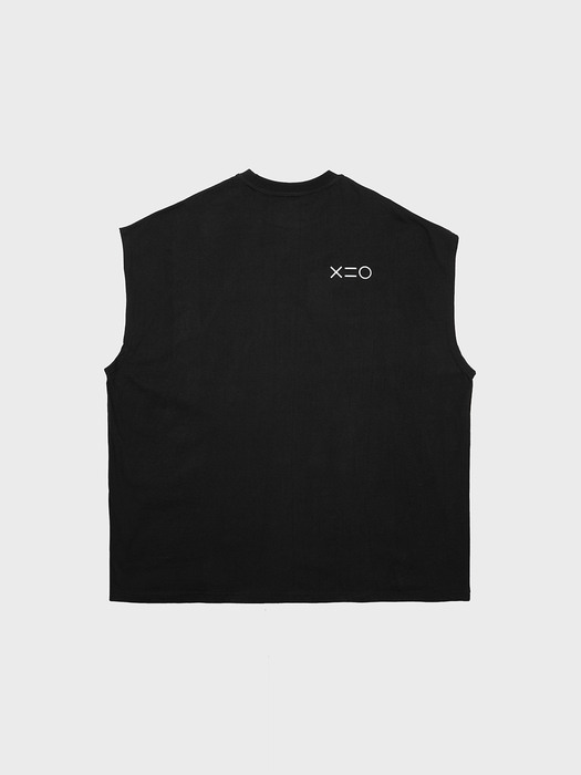 WHITE F MUSCLE SLEEVELESS T-SHIRTS IN BLACK