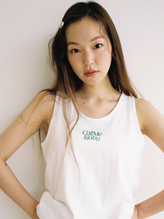 Call Me Baby Cropped Tank _ White