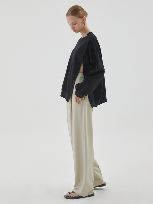 UNBALANCED WIDE PANTS_LIGHT BEIGE