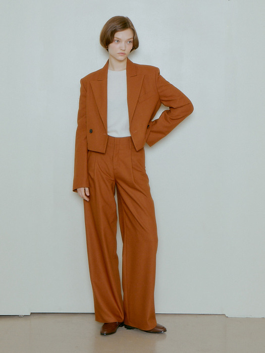Straight Wide Pants_Camel