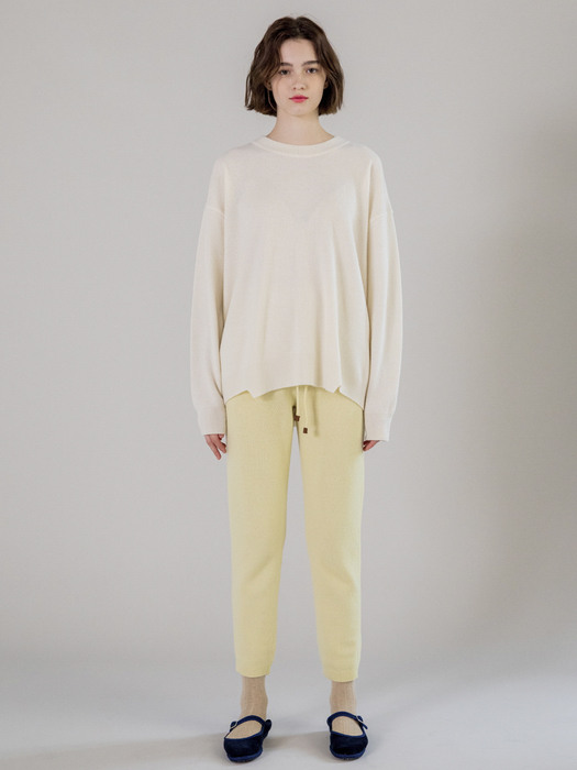 cashmere blend knit pants Lemon