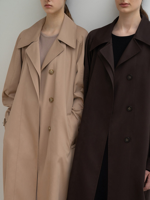 LAYERED COLLAR OVERSIZED TRENCH COAT BE