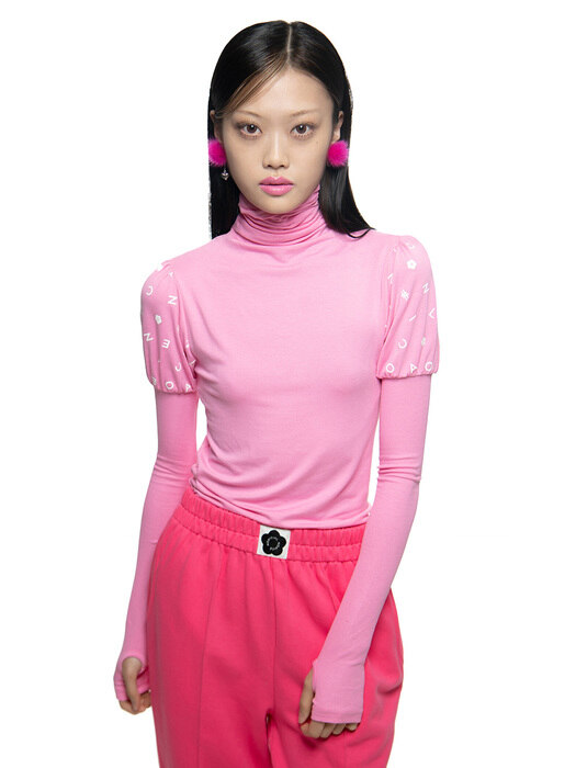 CANDY SLEEVES TURTLENECK PINK