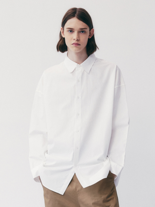 OVERFIT MINIMAL COLOR SHIRT_WHITE