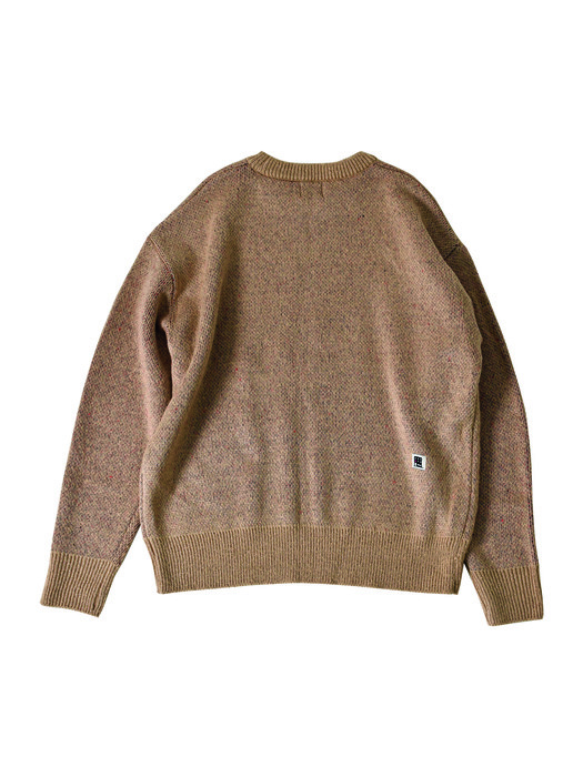 OVERLAP FREAKISH KNIT SWEATER (BEIGE)