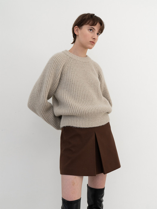 A-line short skirt (brown)