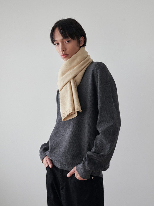 MENS FIRST SHIBORI MUFFLER_CREAM