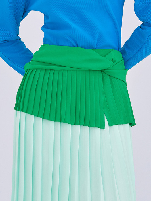 Twisted Pleats Skirt_Mint