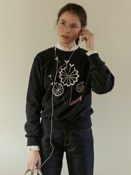 A DANDELION SEED SWEATSHIRT_BLACK