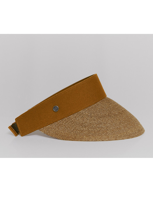 [The shelter] raffia sunvisor hat in brown