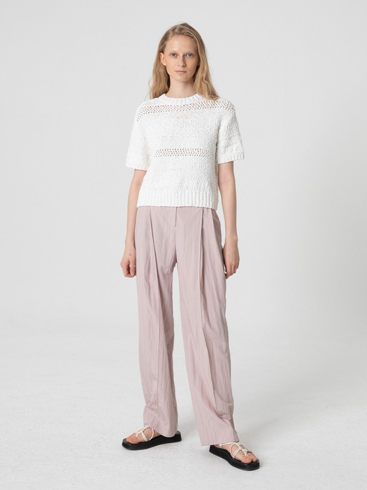 Double-pleated Wide Pants - 4colors