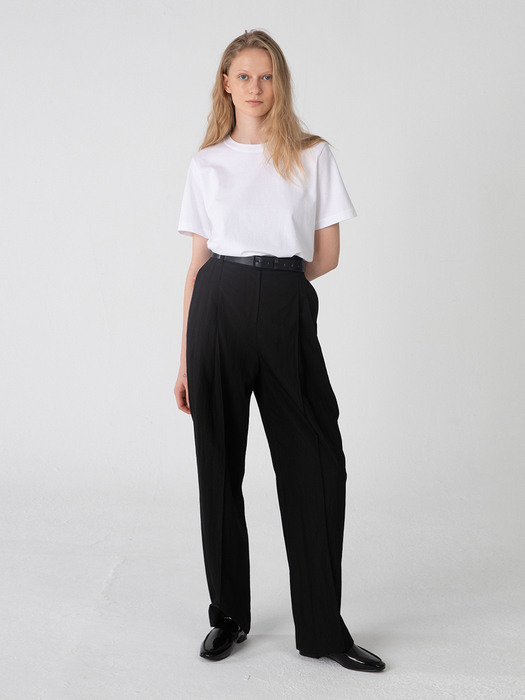 Double-pleated Wide Pants - 4colors