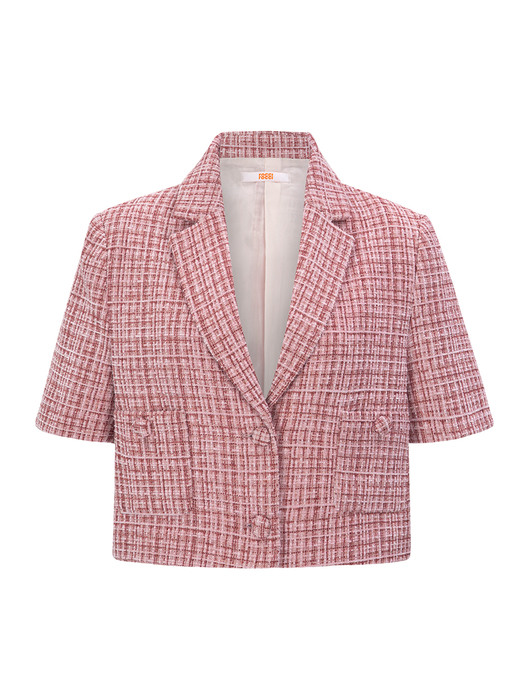 Tweed Crop Jacket [TWOTONE PINK]