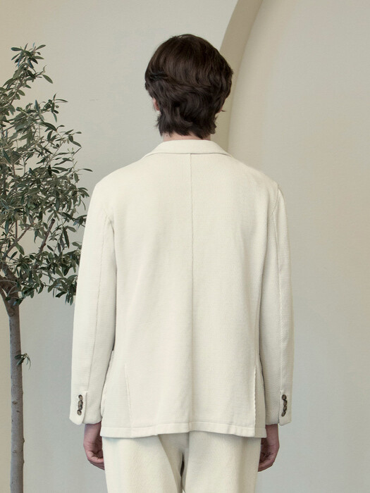 relaxing cotton jersey jacket - ivory