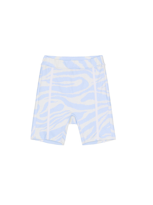 Tiger Print Biker Shorts Light Blue