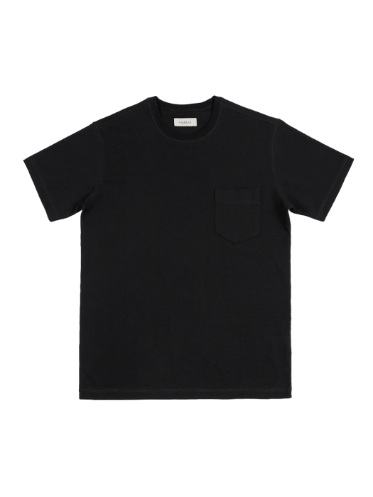 3N605 Coverstitch Poket T-Shirts (Black)