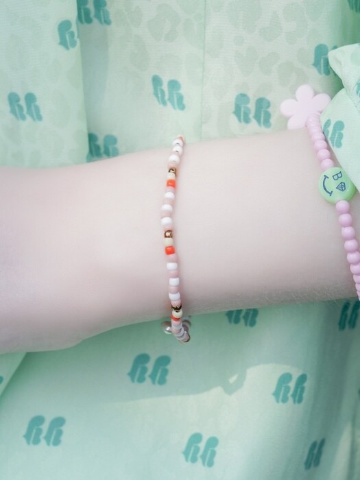 Silver star charm nouveau color beads Bracelet 실버 스타 참 누보 컬러 비즈 팔찌