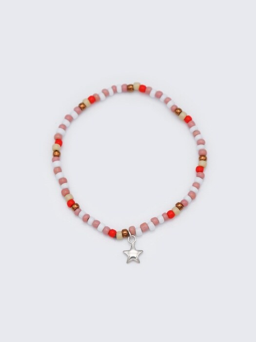 Silver star charm nouveau color beads Bracelet 실버 스타 참 누보 컬러 비즈 팔찌