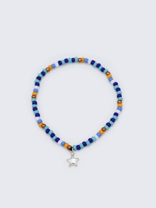 Silver star charm nouveau color beads Bracelet 실버 스타 참 누보 컬러 비즈 팔찌