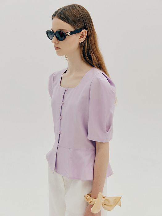 Square hul blouse - Light purple