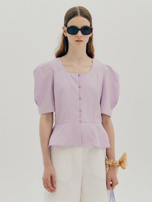 Square hul blouse - Light purple