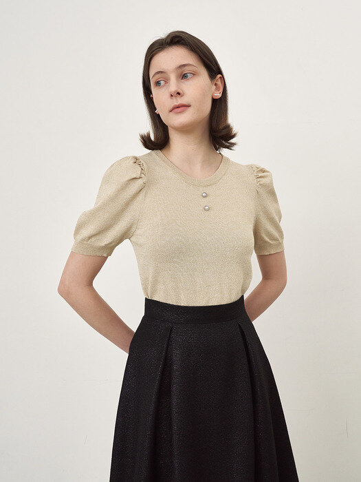 Laura Half-sleeve Knit_Beige