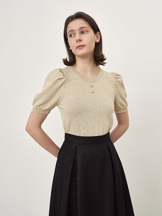 Laura Half-sleeve Knit_Beige