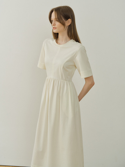 cotton jersey dress (cream)