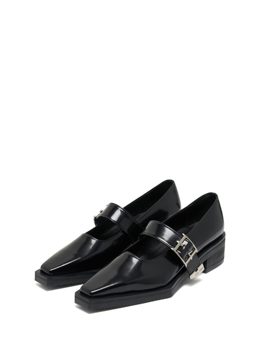 Higher Strap Buckle Loafer black