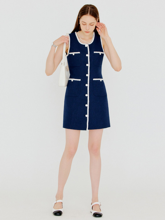 네이비 애니 썸머 트위드 드레스 / NAVY ANNIE SUMMER TWEED DRESS