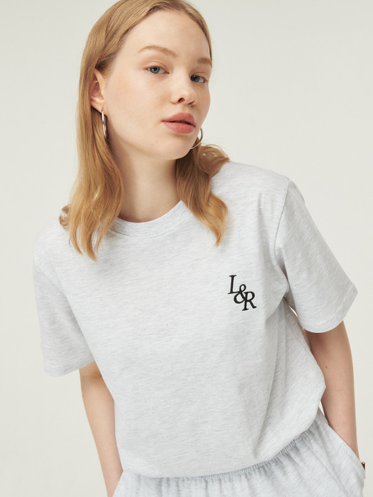 Signature Logo Half-Sleeve T-shirt [white melange]