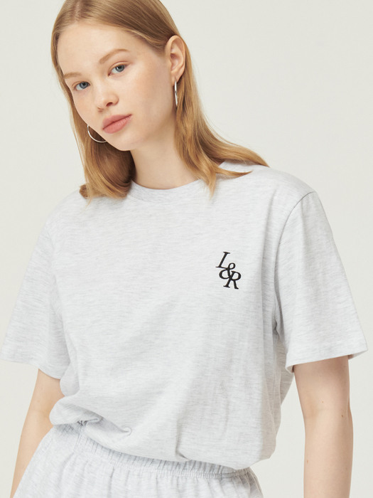 Signature Logo Half-Sleeve T-shirt [white melange]