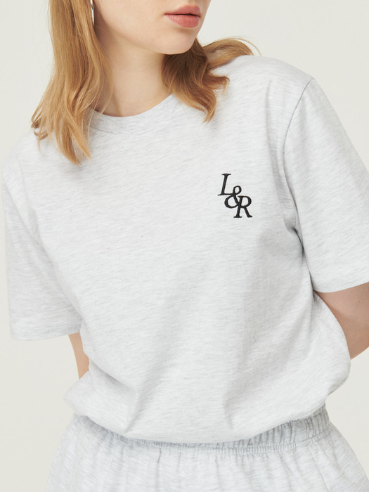 Signature Logo Half-Sleeve T-shirt [white melange]