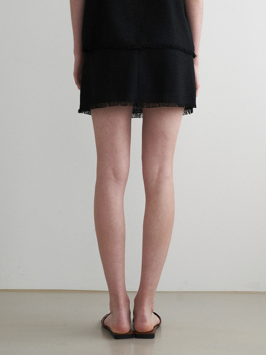 Summer tweed mini skirt - black