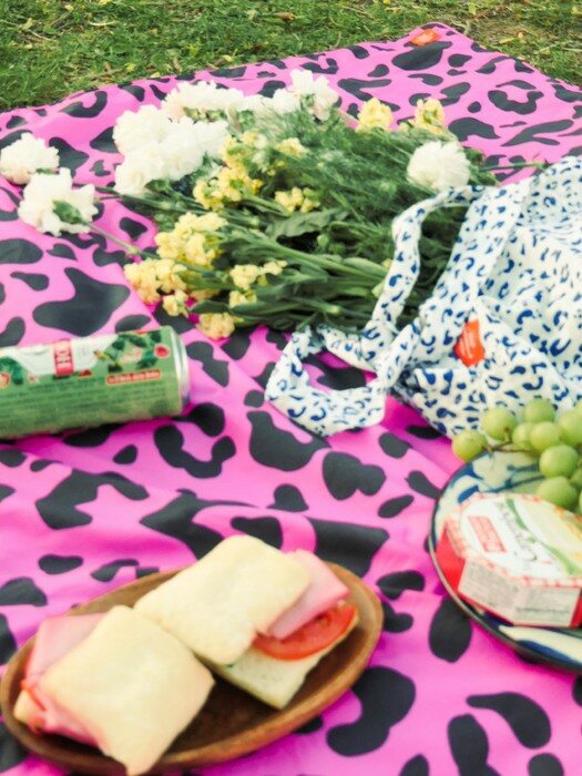 sparkling pink picnic mat 레오파드 방수 피크닉매트