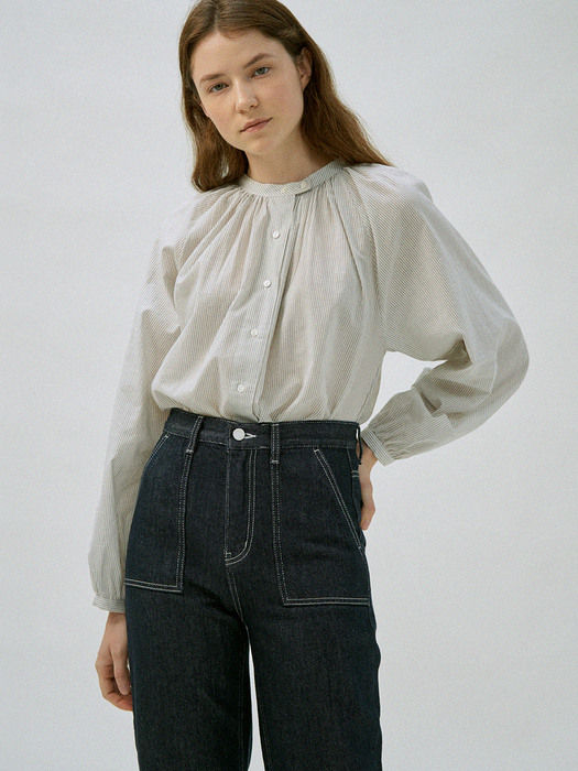 Perry Stripe Blouse (Ivory)