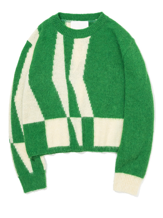 Crewneck Sweater (Green / L.Beige)