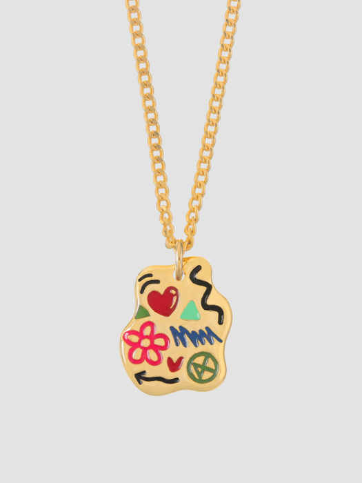 DOODLE NEC SILVER925(18K GOLD PLATED)