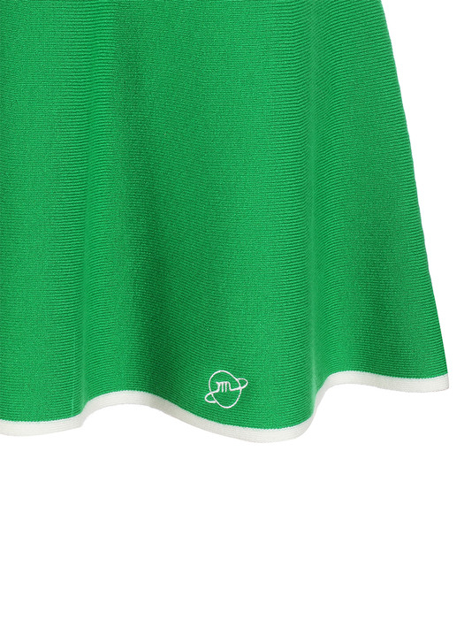 winter knit flare skirt_green